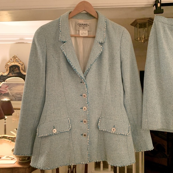 Chanel 1997 Micro Check Tweed Skirt Suit (fits like modern day size 8) - Picture 9 of 14